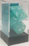 SET DE 7 DES FROSTED - TURQUOISE/BLANC