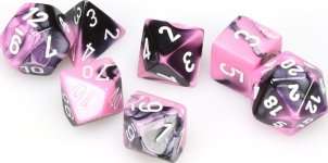 SET DE 7 DES GEMINI NOIR ROSE/BL (CHX26430)