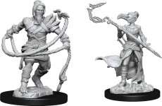 MAGIC THE GATHERING UNPAINTED MINIATURES: STONEFORGE MYSTIC & KOR HOOKMASTER (FIGHTER,ROGUE,WIZARD)