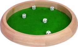 PISTE DE DES EN BOIS NATUREL 34CM