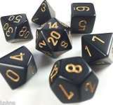 SET DE 7 DES - NOIR/OR