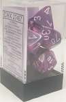 FESTIVE DICE SET VIOLET/BLANC