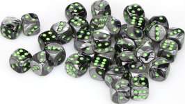 SET DE 36D6 GEMINI NOIR-GRIS / VERT (CHX26845)