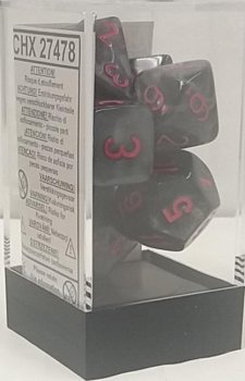 VELVET DICE SET - BLACK/RED