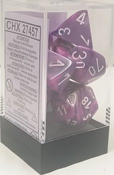 FESTIVE DICE SET VIOLET/BLANC
