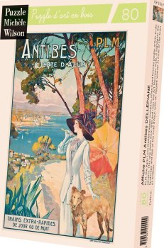 80P BOIS - AFFICHE PLM ANTIBES COTE D’AZUR (FRANCE, DELLEPIANE) 