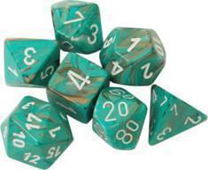 SET DE DES MARBLE OXI-COPPER/WHITE