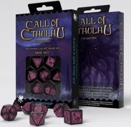 Call of Cthulhu 7th Edition Black & Magenta Dice Set (7 dés)