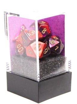 7 DES Mini-Polyhedral Gemini Purple-Red/gold