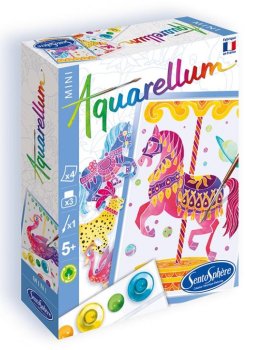 AQUARELLUM MINI CHEVAUX MANEGE 4 PLANCHES