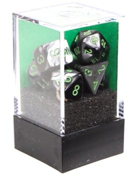 7 DES Mini-Polyhedral Gemini Black-Grey/green