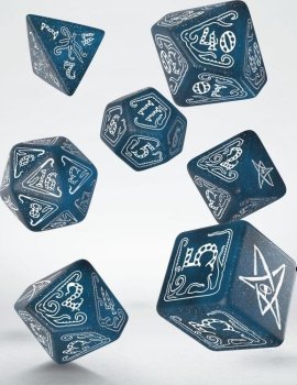 7 DES Call of Cthulhu Abyssal & white Dice Set