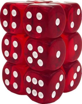12D6 16MM ROUGE TRANSPARENT/BLANC