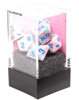 7 DES Mini-Polyhedral Festive Pop Art/blue