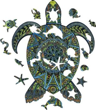 140P BOIS TORTUE TROPICALE PUZZLE