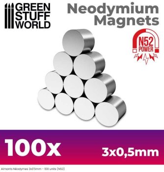 Aimants Neodymes 3x0’5mm - 100 units (N52)