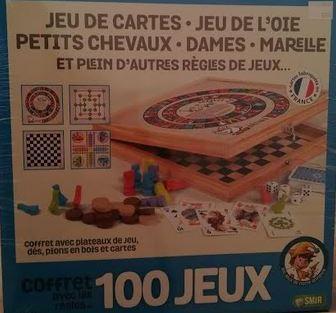 COFFRET EN BOIS 100 JEUX