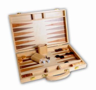 BACKGAMMON 38CM BOIS NATUREL