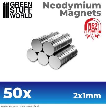 Aimants Neodymes 2x1mm - 50 units (N52)