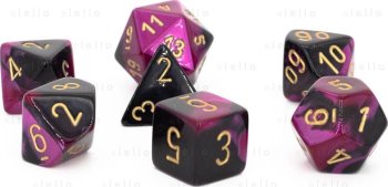 CHX26440 SET DE 7 DES GEMINI NOIR VIOLET/OR