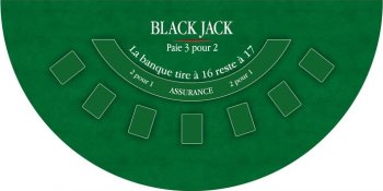 TAPIS BLACK JACK 120 X 60 VERT