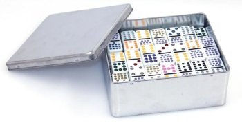 DOMINOS DOUBLE 15 BOITE METAL