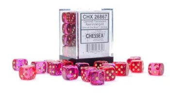 12mm 36D6 GEMINI TRANSLUCENT RED-VIOLET WITH GOLD