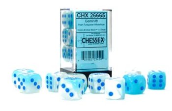 12 D6 PEARL TURQ. WHITE/BLUE
