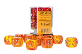 12 D6 RED YELLOW/GOLD TRANSLUC