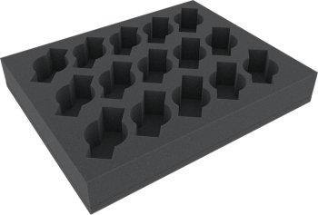 FSFR050BO 50 MM FOAM TRAY WITH 15 SLOTS FOR CAVALRY OR WEAPON TEAMS - FULL-SIZE