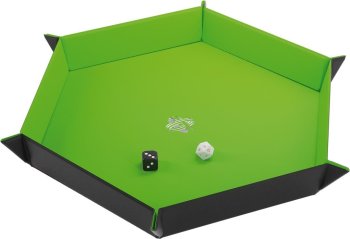 HEXAGON. DICE TRAY BLACK/GREEN