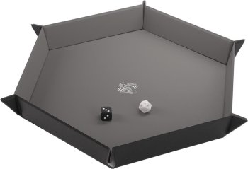 HEXAGON. DICE TRAY BLACK/GREY