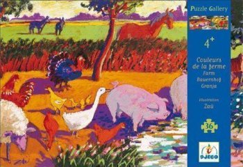 PUZZLE Enfant 36P \COULEURS DE LA FERME\ (DJECO)