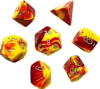 CHX26450 SET DE 7 DES GEMINI ROUGE &JAUNE