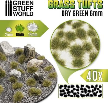 Touffes d’herbe - 6mm - Auto-Adhésif - VERT SEC