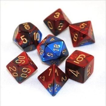 SET DE DES GEMINI BL.-ROUGE/OR