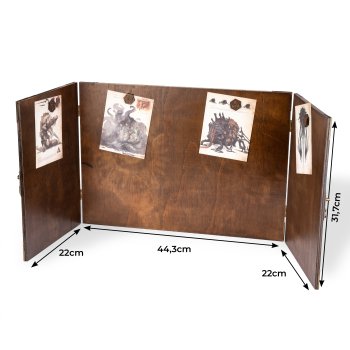 ÉCRAN DU MAÎTRE DE JEU EN BOIS ET MÉTAL