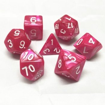 SET DE DES ROSE ROUGE NACRE