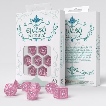 Lot de 7 des- Elfique- Rose et blanc